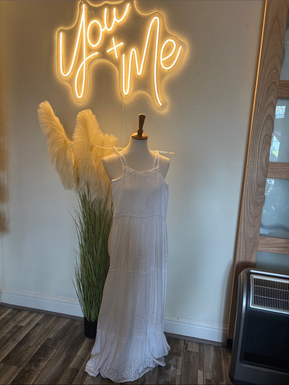 Jessica Simpson White Eyelet Maxi Dress - Boho Sundress